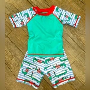 Toddler Boys Swim Trunks and Shirt